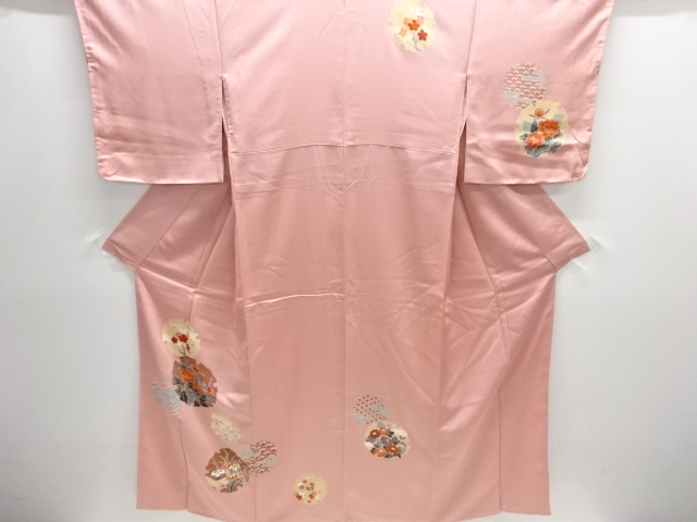 未使用品　雪輪に花古典柄訪問着